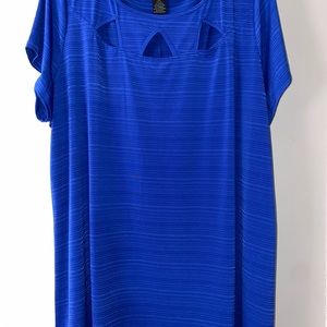Short sleeve cobalt blouse